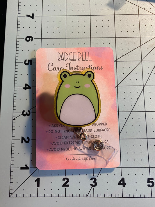 Frog Squishmellow Badge Reel