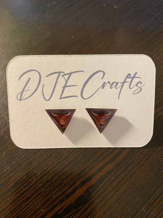 Highland Cow Post Back Earrings