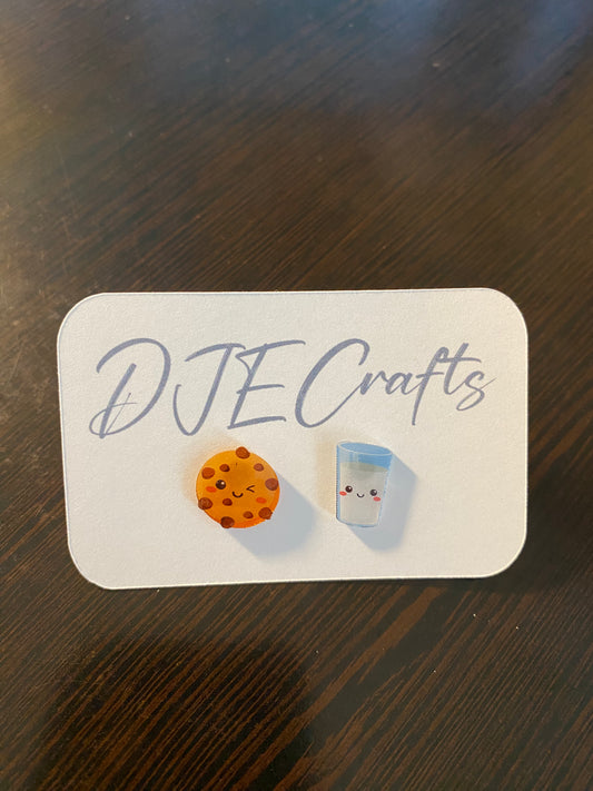 Milk and Cookie Post Back Earrings