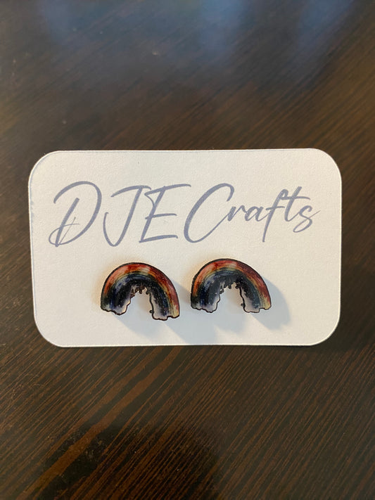 Rainbow Post Back Earrings