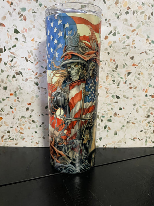 American Skeleton 20 Ounce Sublimation Tumbler