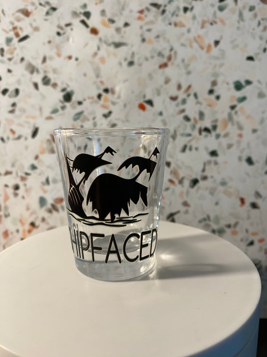 Shipfaced 1.5 ounce shot glass