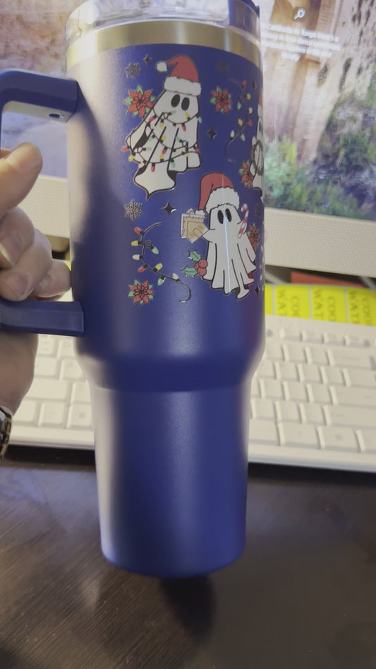 40 Ounce Santa Hat Ghost