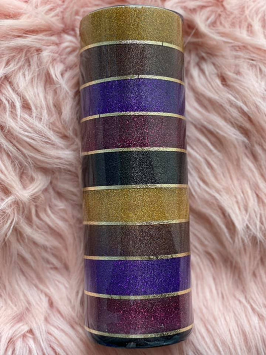 30 Ounce Skinny Tumbler With Fall Stripes