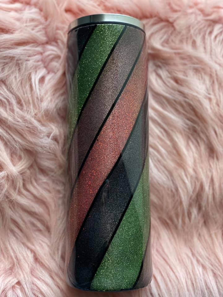 30 Ounce Slurp Tumbler With Fall Glitter Stripes