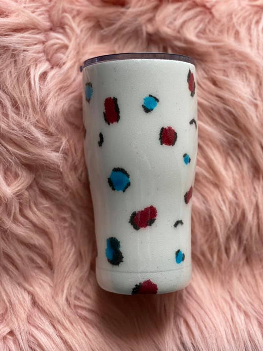 20 Ounce Curve Epoxy Tumbler With Red White And Blue Leopard