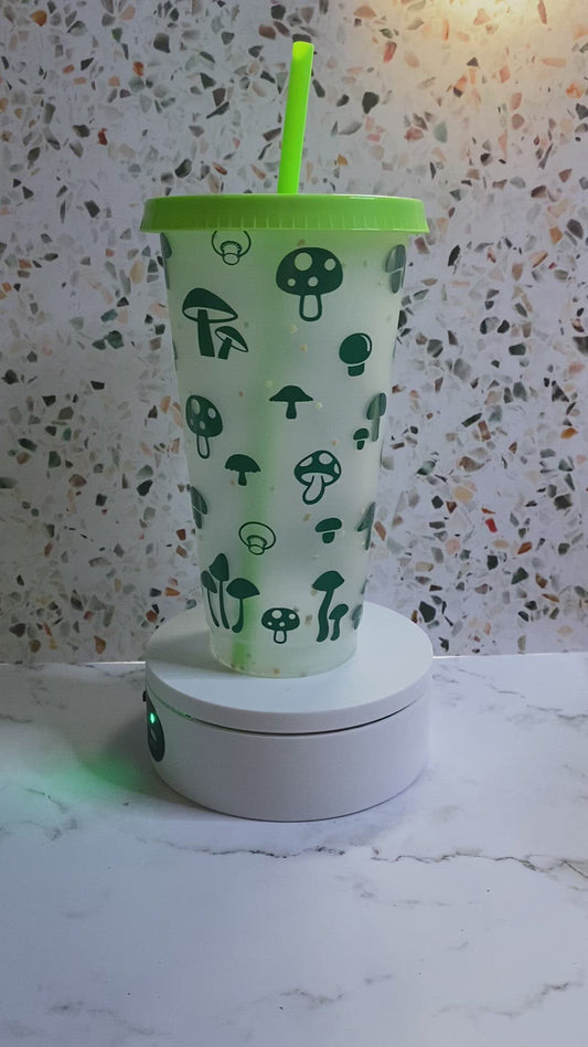 24 ounce mushroom color changing tumbler