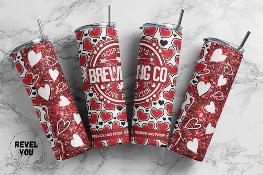 Cupid Brewing Co 20 Ounce Skinny Sublimation Tumbler