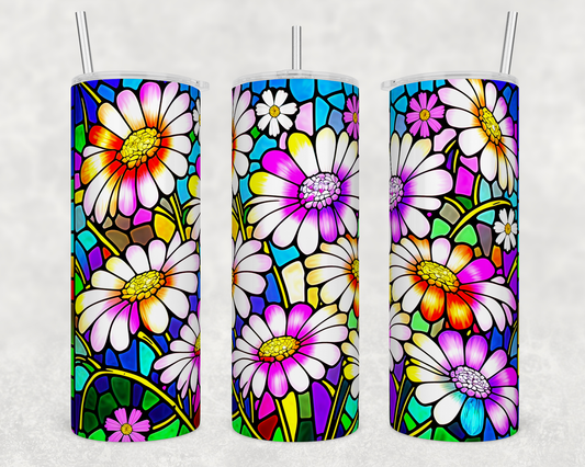 Stain Glass Daisies 20 Ounce Sublimation Tumbler