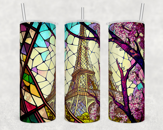 Stain Glass Eiffel 20 Ounce Sublimation Tumbler