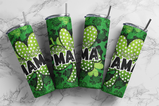 One Lucky Mama 20 Ounce Sublimation Tumbler