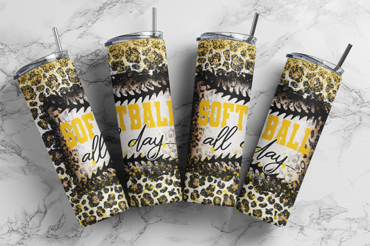 Softball All Day 20 Ounce Sublimation Tumbler