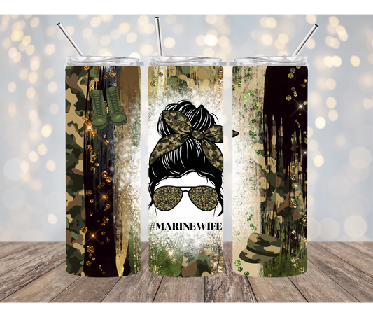 Marine Wife 20 Ounce Sublimation Tumbler