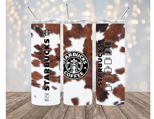 Cow Print Starbucks 20 ounce Sublimation Tumbler