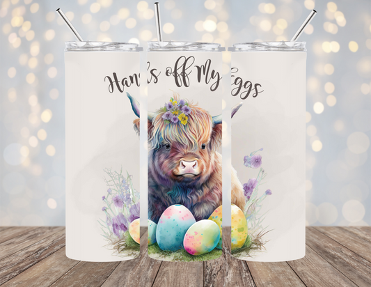 Hands Off My Eggs 20 ounce Sublimation Tumbler