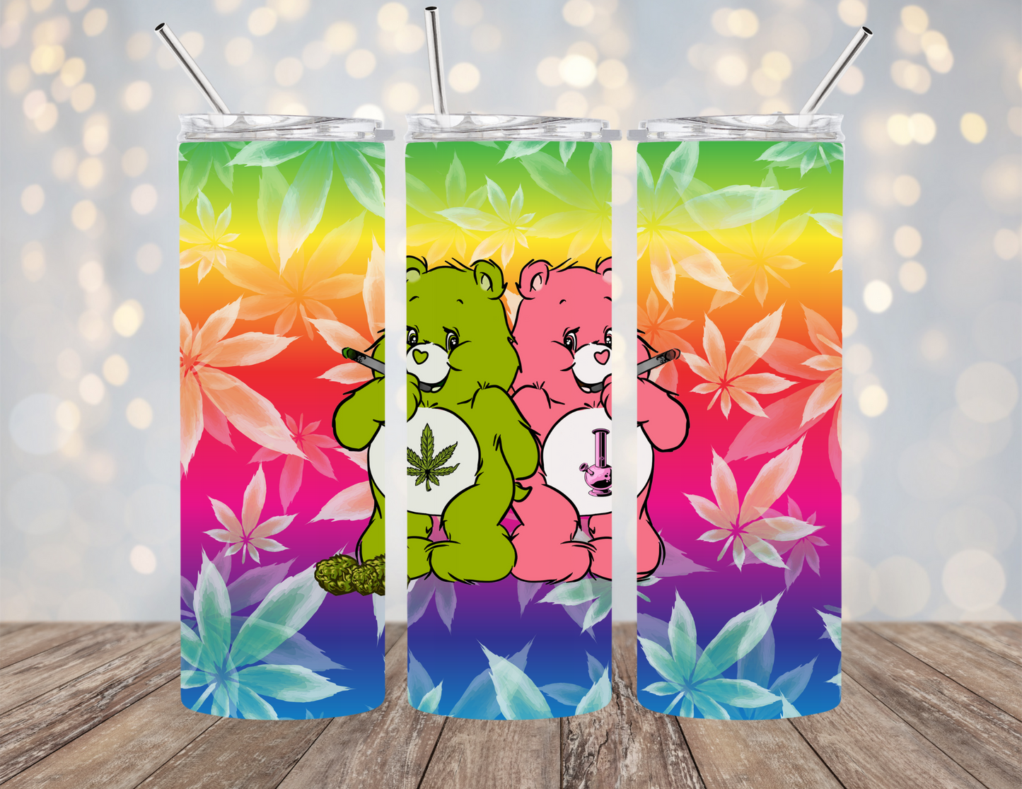 Weed Care Bears 20 ounce Sublimation Tumbler