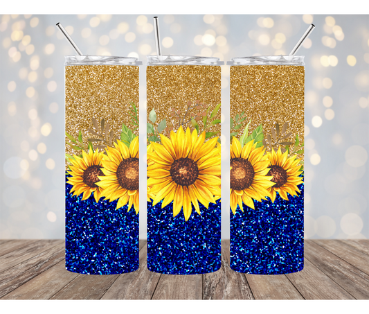 Blue Sunflowers 20 Ounce Sublimation Tumbler