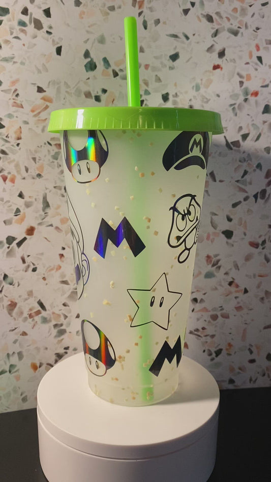 24 Ounce Mario color changing cup