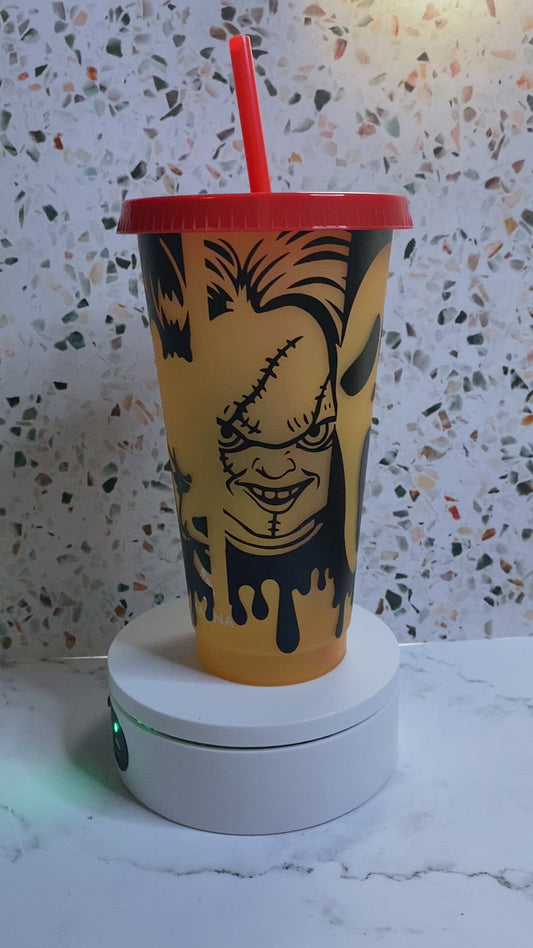 24 ounce Horror Character color changing tumbler