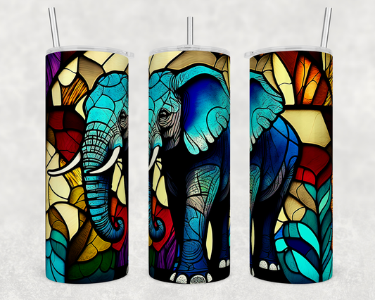 Stained Glass Elephant 20 Ounce Sublimation Tumbler