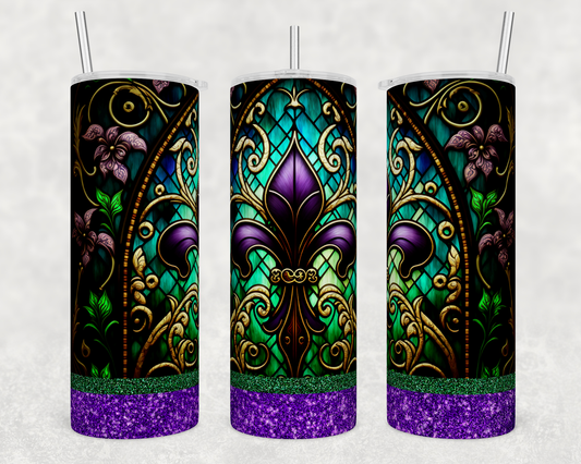 Stained Glass Fleur 20 Ounce Sublimation Tumbler