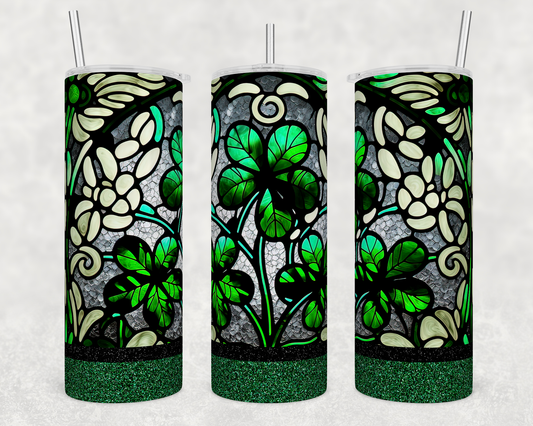 Stained Glass Shamrock 20 Ounce Sublimation Tumbler