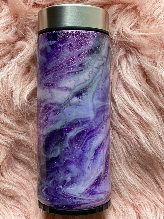 Purple 12 Ounce skinny can coozie