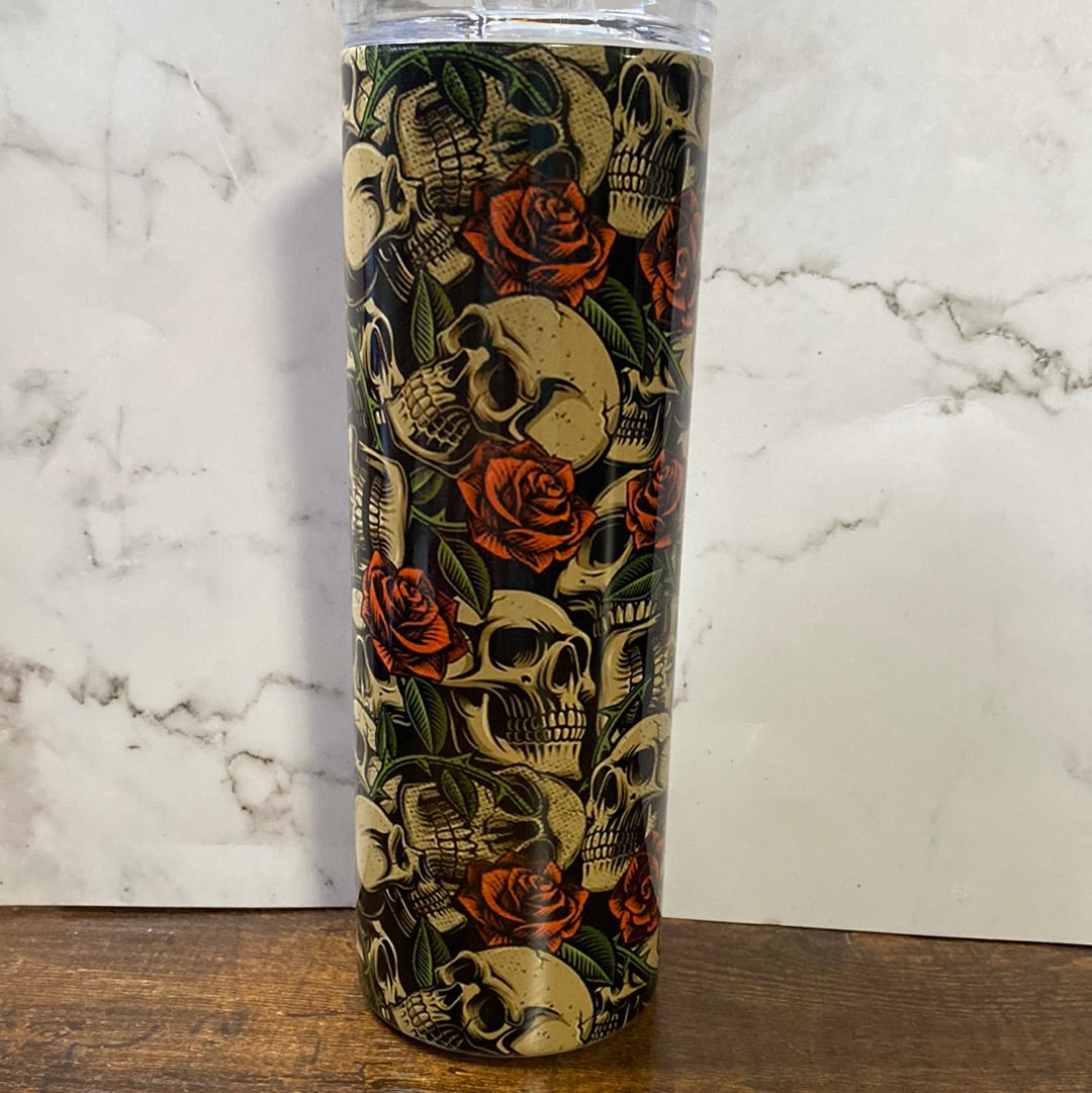 Skulls and Roses 20 ounce Sublimation Tumbler