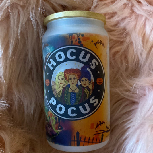 16 ounce Hocus Pocus Frosted Glass Can
