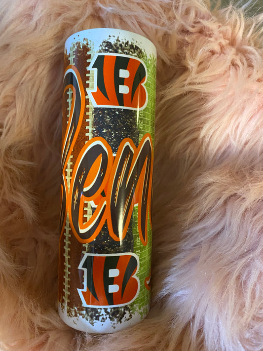 20 ounce Bengals Skinny Sublimation Tumbler