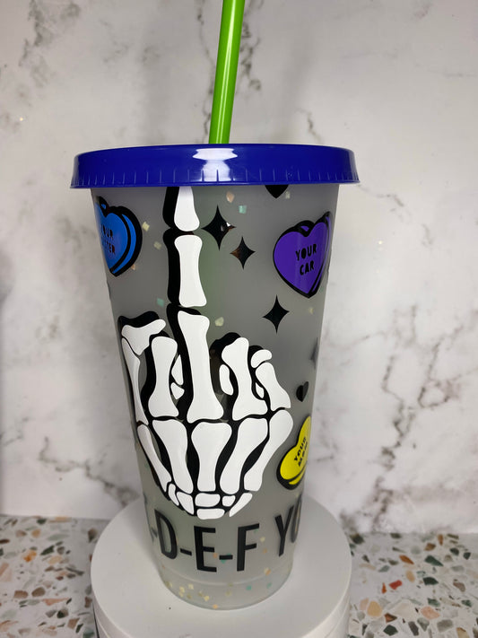24 ounce ABCDEFU color changing tumbler