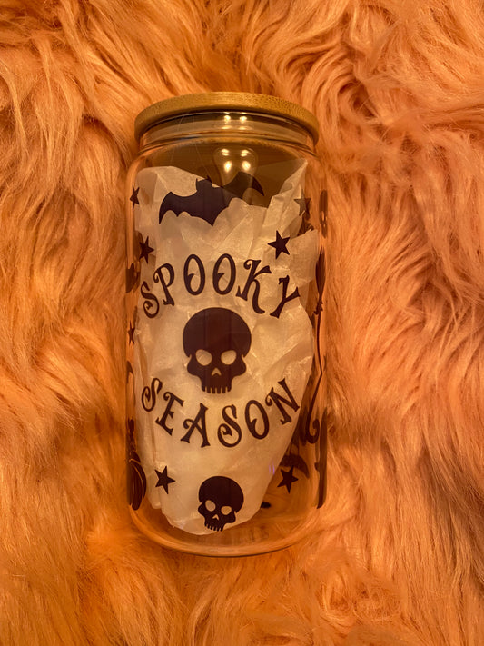 16 ounce Spooky Season Glass Can
