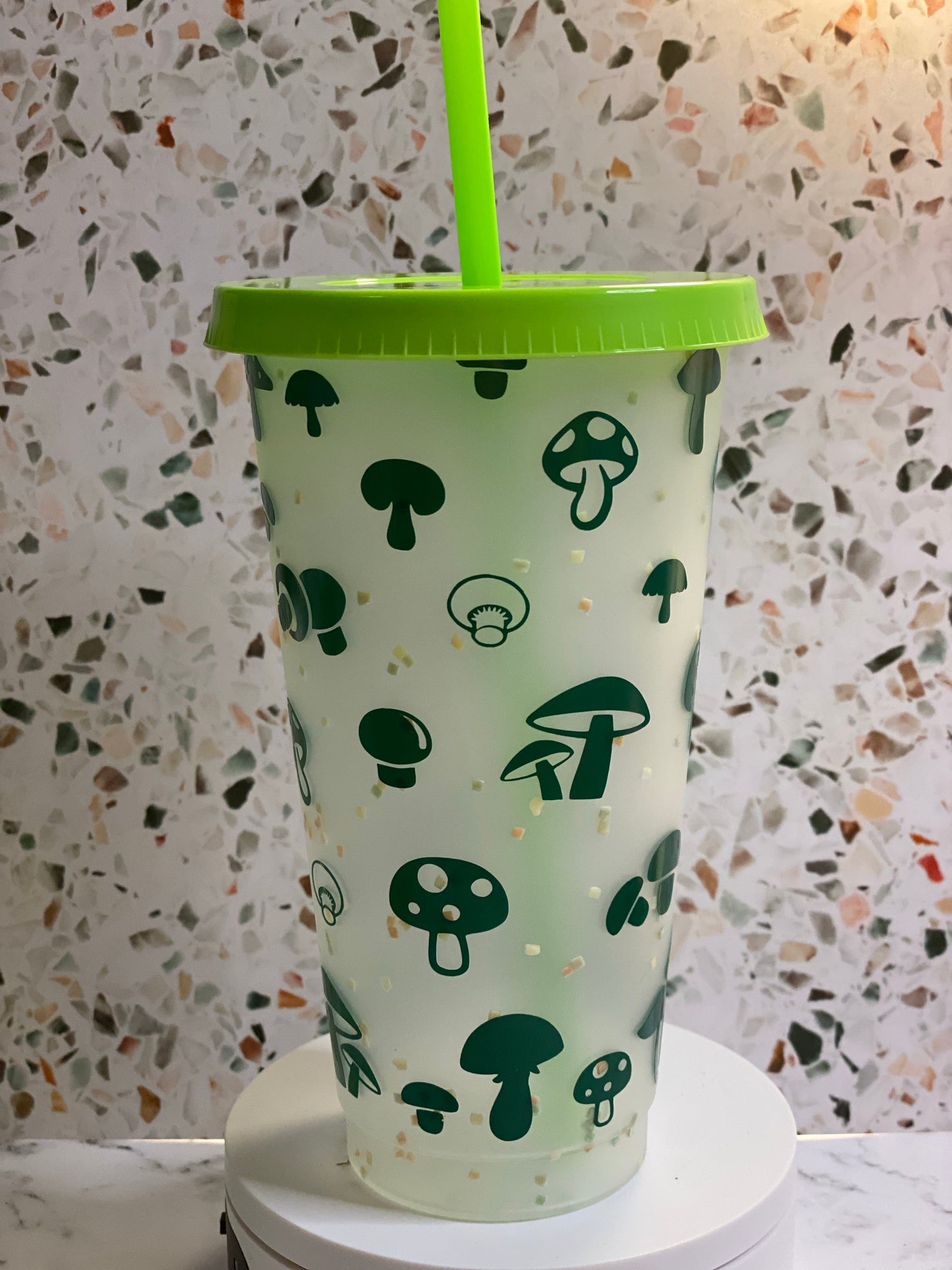 24 ounce mushroom color changing tumbler