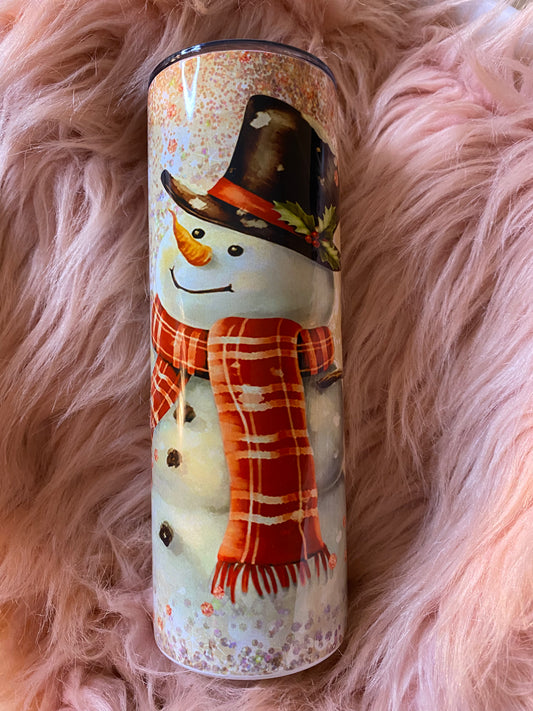 20 ounce Snowman Skinny Sublimation  Tumbler