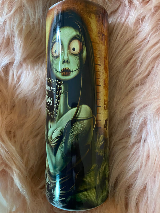 20 ounce Jack and Sally Skinny Sublimation Tumbler