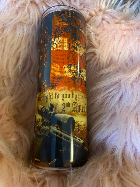 2nd Amendment 20 ounce  Skinny Sublimation Tumbler
