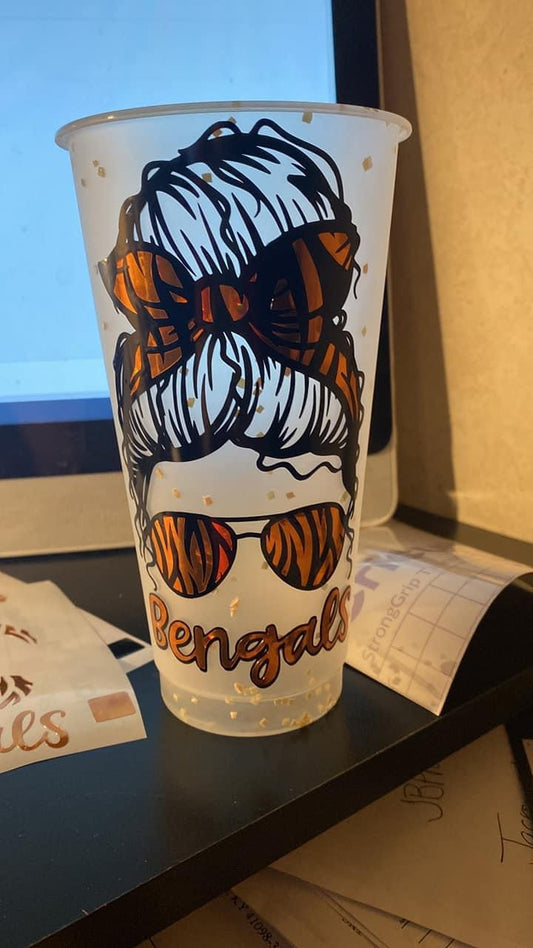 24 ounce Bengals color changing cold cups
