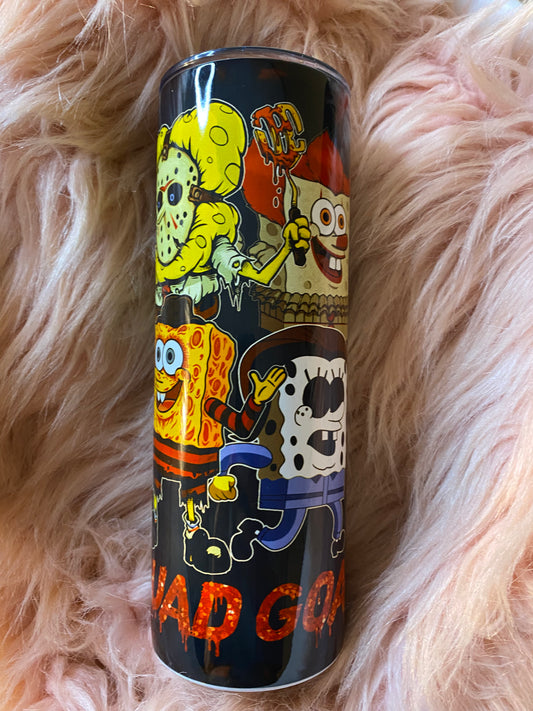 20 ounce Spongebob Horror Characters Skinny Sublimation  Tumbler
