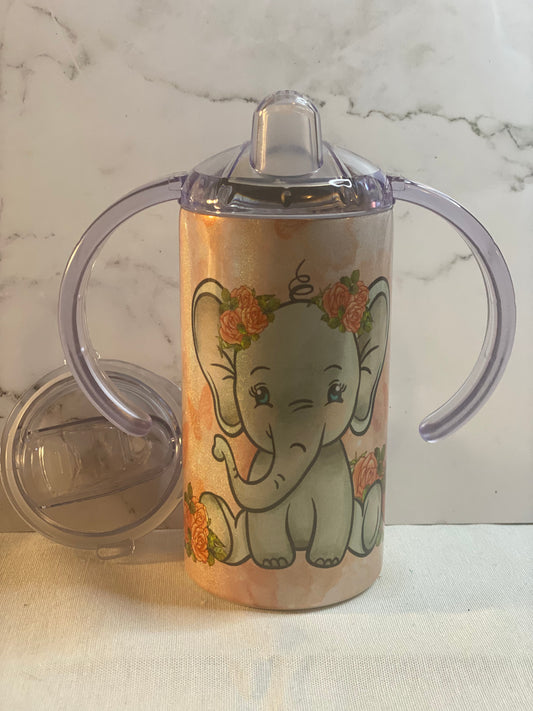 12 ounce Pink Elephant Duo Sippy