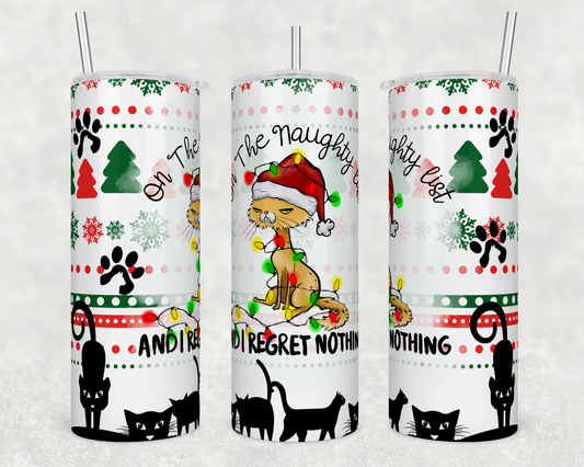 Naughty List 20 Ounce Sublimation Tumbler